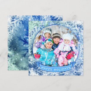 Invitation Winter Snow Globe HAPPY HOLIDAYS Photo