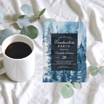 Invitation Winter Watercolor Forest & Navy Blue & White Invit<br><div class="desc">Winter Watercolor Forest & Navy Blue & White</div>