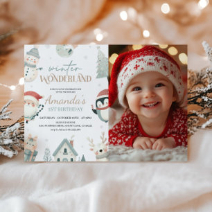 Invitation Winter Wonderland 1er Anniversaire Photo