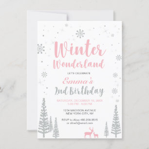 Invitation Winter Wonderland 2e Anniversaire Invitation, Girl
