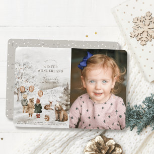 Invitation Winter Wonderland Animaux Anniversaire de enfant P