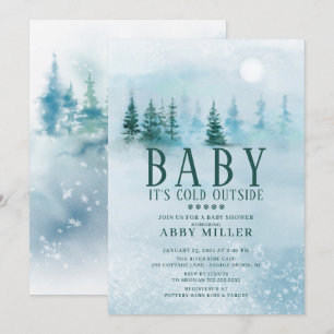 Invitation Winter Wonderland Baby Il fait froid dehors