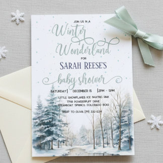 Invitation Winter Wonderland Baby shower de Noël