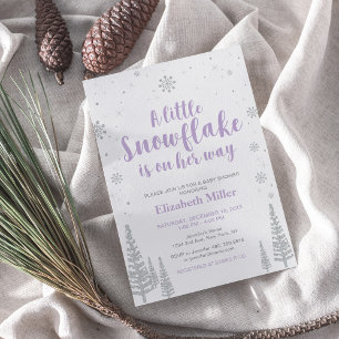 Invitation Winter Wonderland, Baby shower pour filles/Bébé Sp