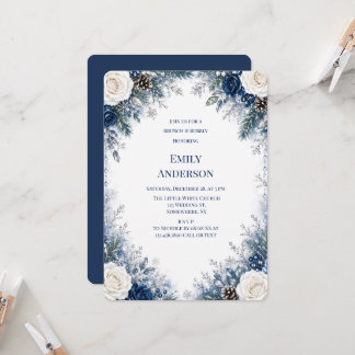 Invitation Winter Wonderland Bleu Rose Blanche Brunch & Bubbl