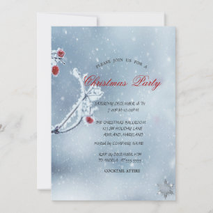 Invitation Winter Wonderland Branches Blue Company Noël