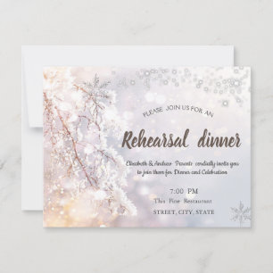 Invitation Winter Wonderland Branches Dîner de répétition