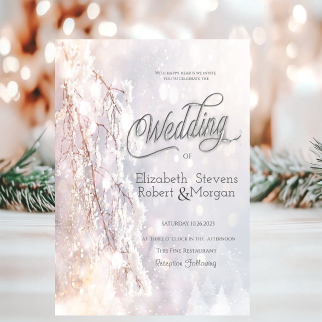 Invitation Winter Wonderland Branches Mariage (Créateur téléchargé)