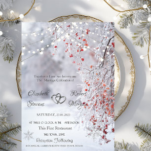 Invitation Winter Wonderland, Chaîne de neige lumière Mariage
