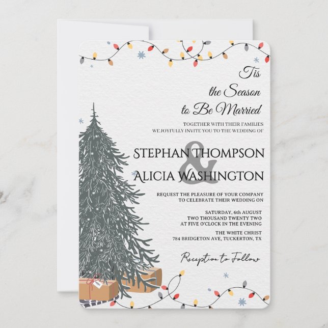 Invitation Winter Wonderland Christmas Wedding (Devant)