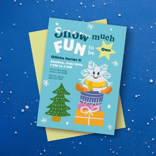 Invitation Winter Wonderland Enfants 1er anniversaire Invitat