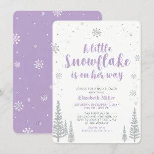 Invitation Winter Wonderland, Fille Baby shower