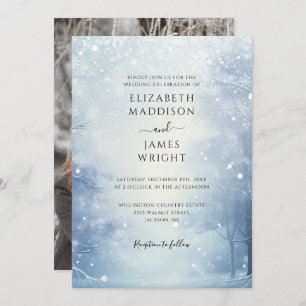 Invitation Winter Wonderland Forest Photo Mariage