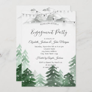 Invitation Winter Wonderland Fotest, Fiançailles String Light