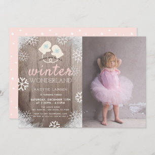 Invitation Winter Wonderland Girl Photo Anniversaire Invitati