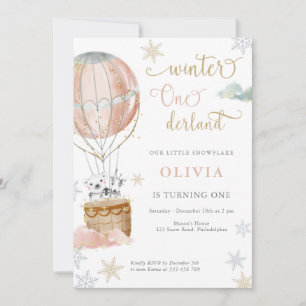 Invitation Winter Wonderland Girl premier anniversaire Invita