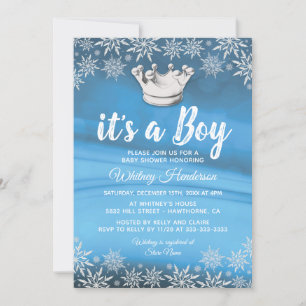 Invitation Winter Wonderland Little Prince Boy Baby shower