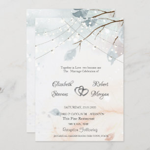 Invitation Winter Wonderland, Mariage de branche d'arbre