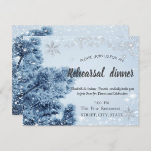 Invitation Winter Wonderland, Neige, Snowflakes Dîner de répé