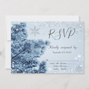 Invitation Winter Wonderland, Neige, Snowflakes RSVP
