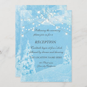 Invitation Winter Wonderland, Pine Tree Mariage Réception