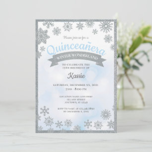 Invitation Winter Wonderland Quinceañera 15e anniversaire Arg
