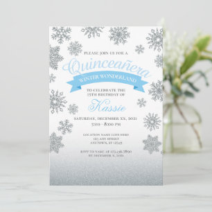 Invitation Winter Wonderland Quinceañera 15e anniversaire Arg