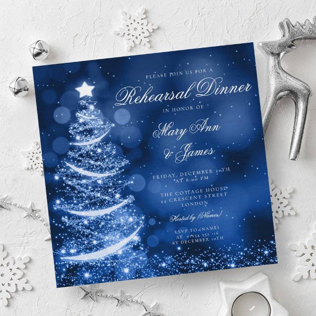 Invitation Winter Wonderland Rehearer Dîner (Winter Wonderland Christmas Rehearsal Dinner Invitation)