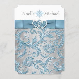 Invitation Winter Wonderland Rejoint Coeurs Mariage Invitatio