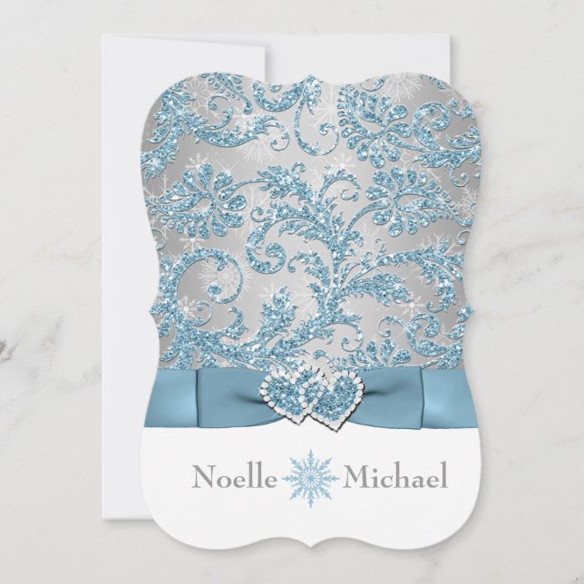 Invitation Winter Wonderland Rejoint Coeurs Mariage Invitatio (Devant)