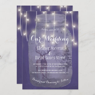 Invitation Winter Wonderland Rustique Mason Jar Lumières Mari