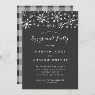 Invitation Winter Wonderland Silver Parties scintillant Engag