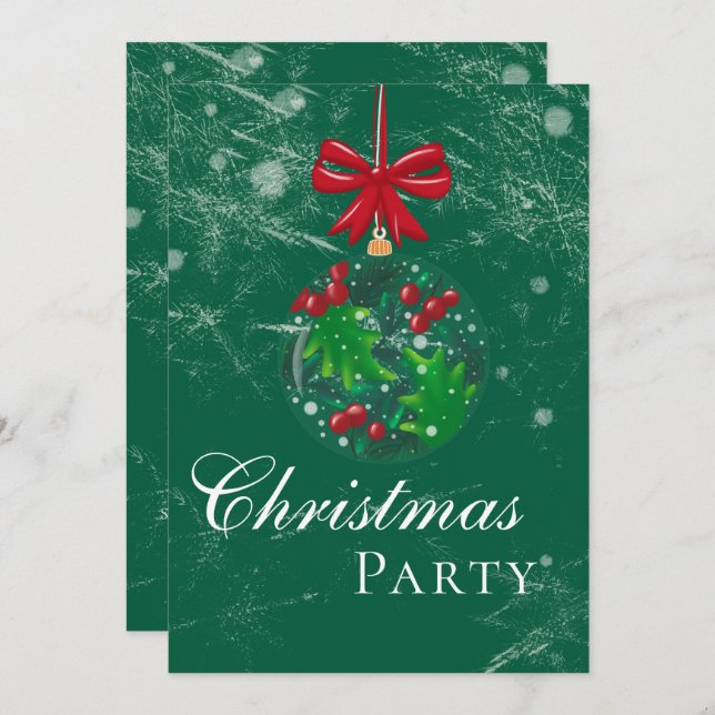 Invitation Winter Wonderland Snow Globe Christmas Party (Devant / Derrière)