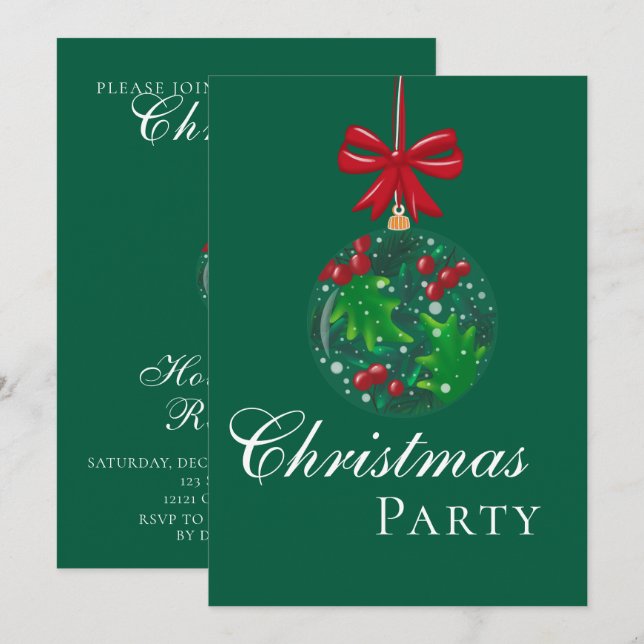 Invitation Winter Wonderland Snow Globe Christmas Party (Devant / Derrière)