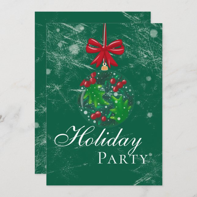 Invitation Winter Wonderland Snow Globe Holiday Party (Devant / Derrière)