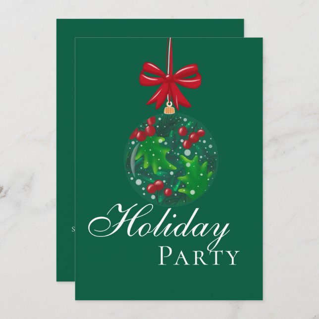 Invitation Winter Wonderland Snow Globe Holiday Party (Devant / Derrière)