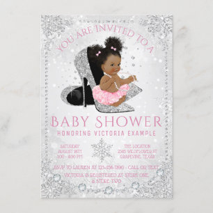 Invitation Winter Wonderland Snowflake Baby shower ethnique