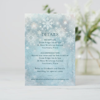 Invitation Winter Wonderland Snowflake Détails sur le Mariage