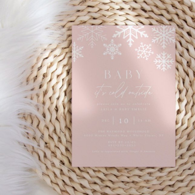 Invitation Winter Wonderland Snowflake Girl Baby shower (Créateur téléchargé)