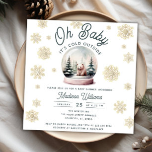 Invitation Winter Wonderland Snowflakes Baby shower