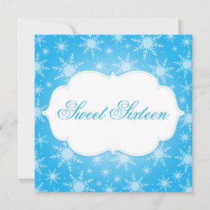 Invitation Winter Wonderland Snowflakes Sweet 16 Anniversaire