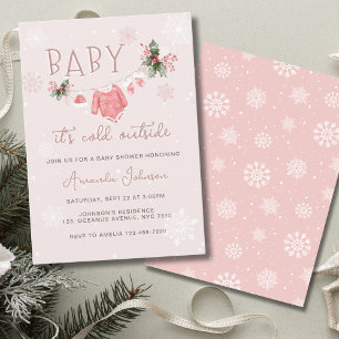 Invitation Winter Wonderland Son Baby shower Froid Extérieur