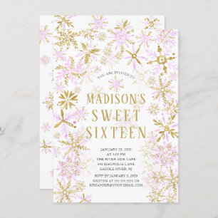Invitation Winter Wonderland Sweet sixteen fête d'anniversair