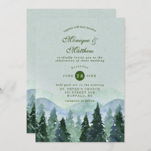 Invitation Winter Wonderland Trees Scenery Mariage