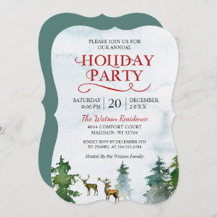 Invitation Winter Wonderland Watercolor Fête de vacances