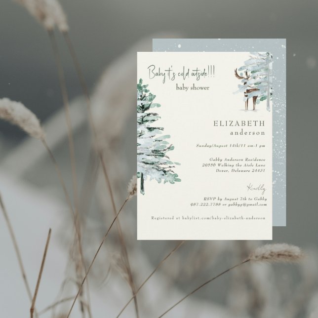 Invitation Winter Woodland Baby it's Cold Baby Shower II (Créateur téléchargé)