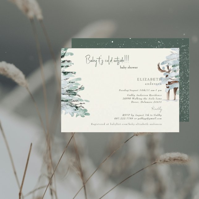 Invitation Winter Woodland Baby it's Cold Outside Baby Shower (Créateur téléchargé)