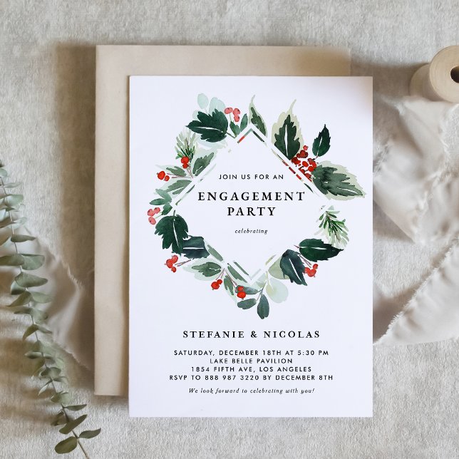 Invitation Winterberry et Holly Greenery (Créateur téléchargé)
