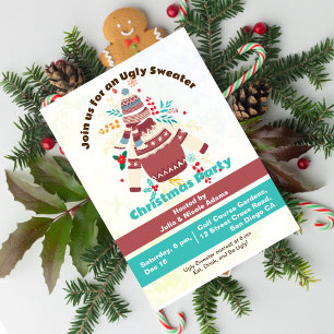 Invitation Winters Holiday Funny Ugly Sweet Christmas Party