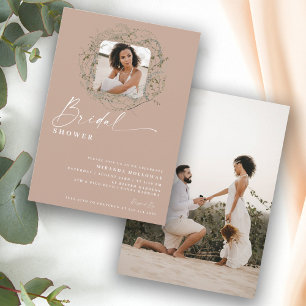 Invitation Wisps of Eucalyptus Greenery Photo Bridal Shower I